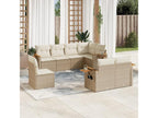 Ensemble de mobilier de jardin en résine tressée beige - dlz1766580358071