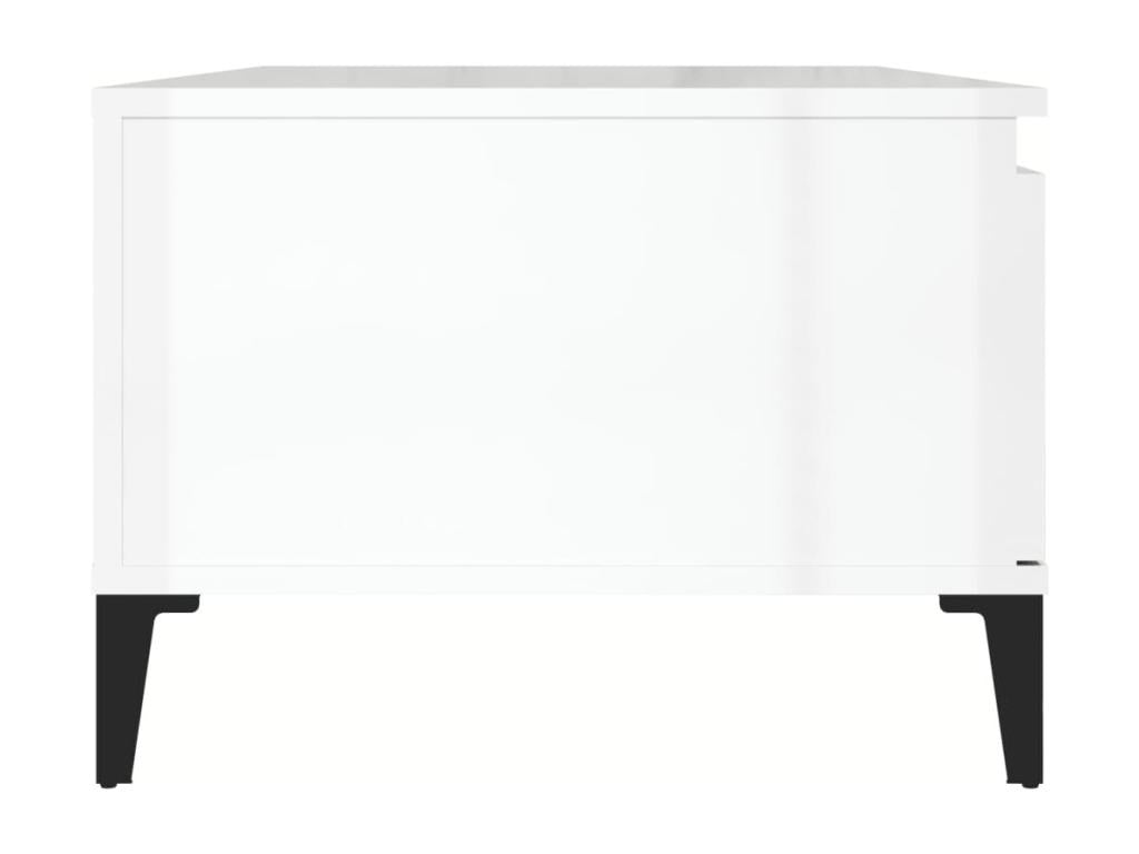 Table basse en bois d'ingénierie blanc, 90 x 50 x 36,5 cm