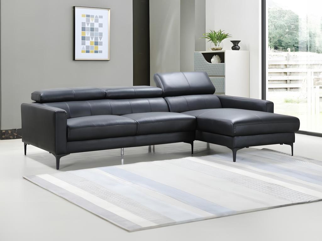 Canapé en cuir noir