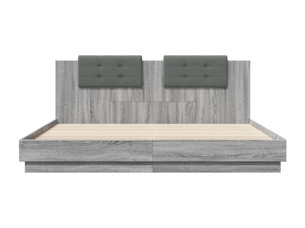 Cadre de lit gris, 160 x 200 cm