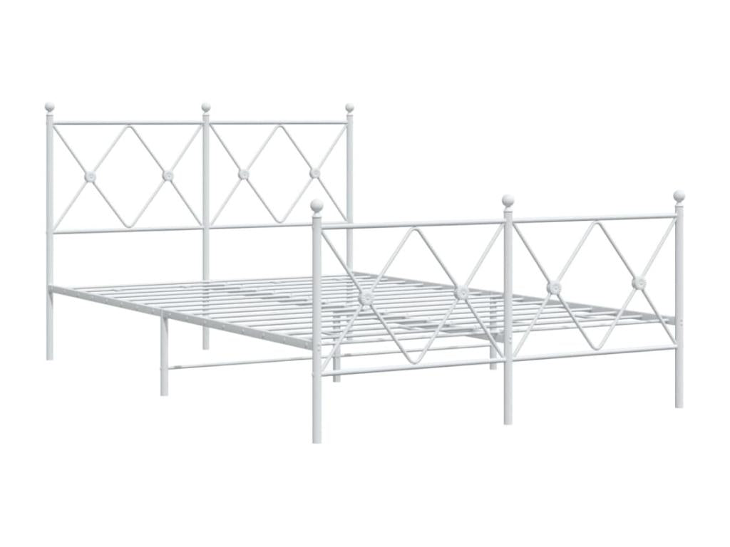 Cadre de lit en métal blanc, 120 x 200 cm