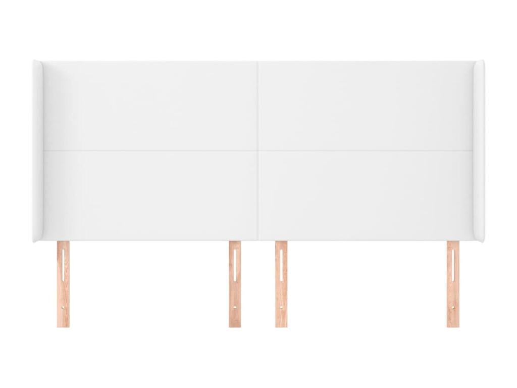 Lit en similicuir blanc, 163 x 23 x 118 cm