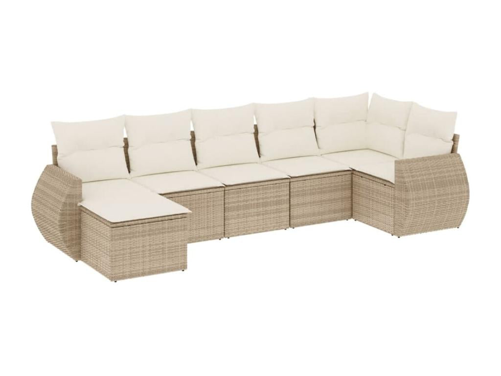 Ensemble de mobilier de jardin en résine tressée beige