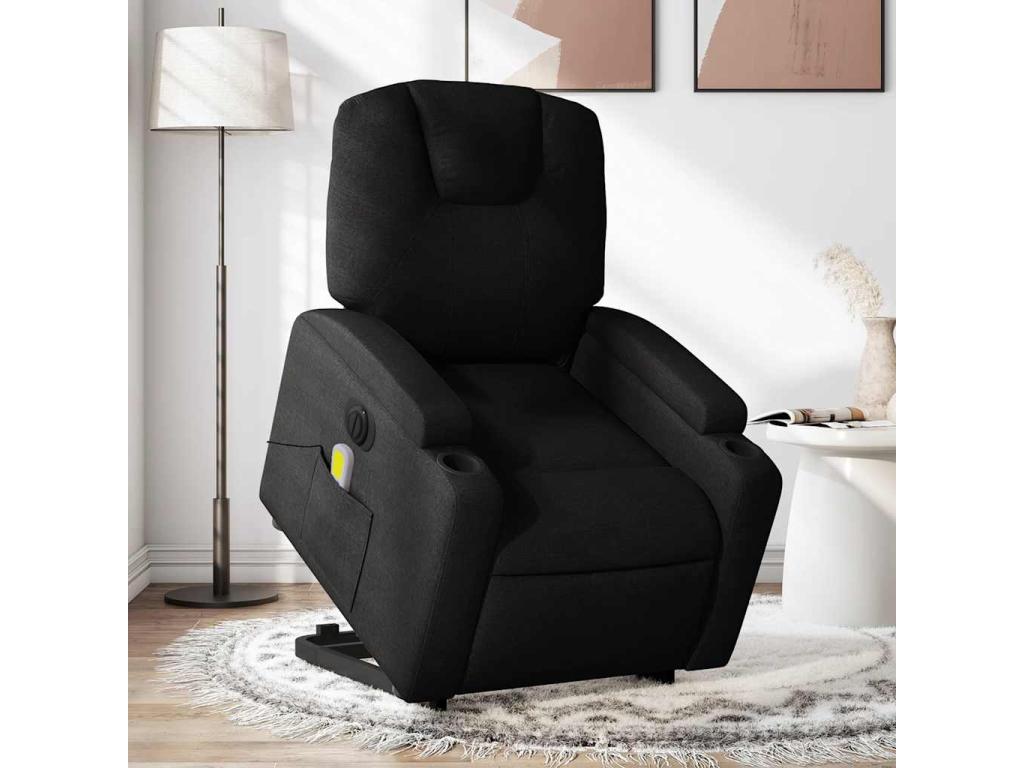 Fauteuil d'appoint en tissu noir - dlz1766580371014