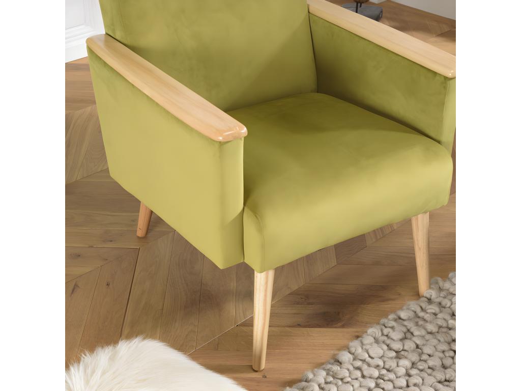 Fauteuil d'appoint en velours vert