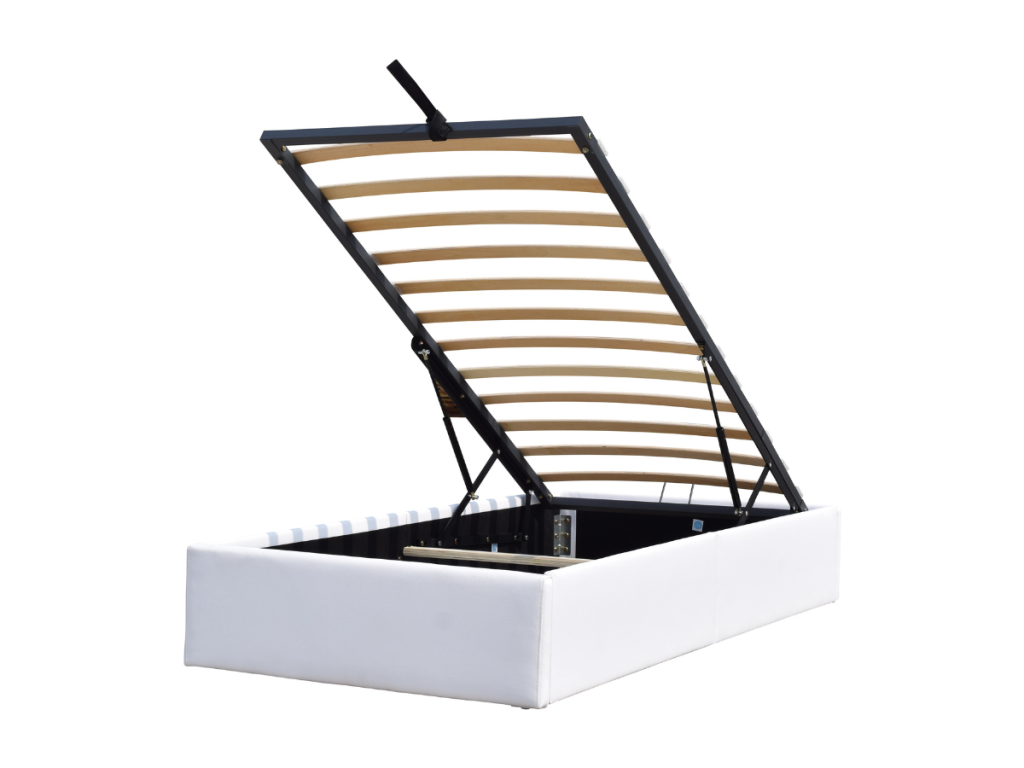 Lit en tissu blanc, 120 x 200 cm