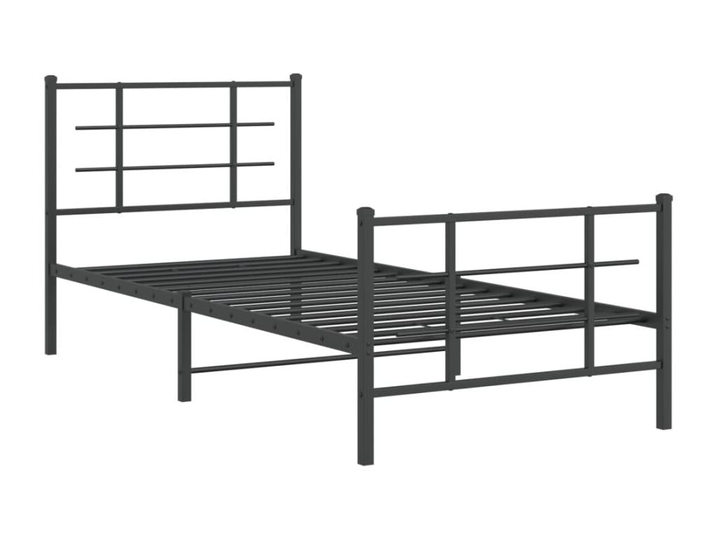 Cadre de lit en métal noir, 90 x 190 cm