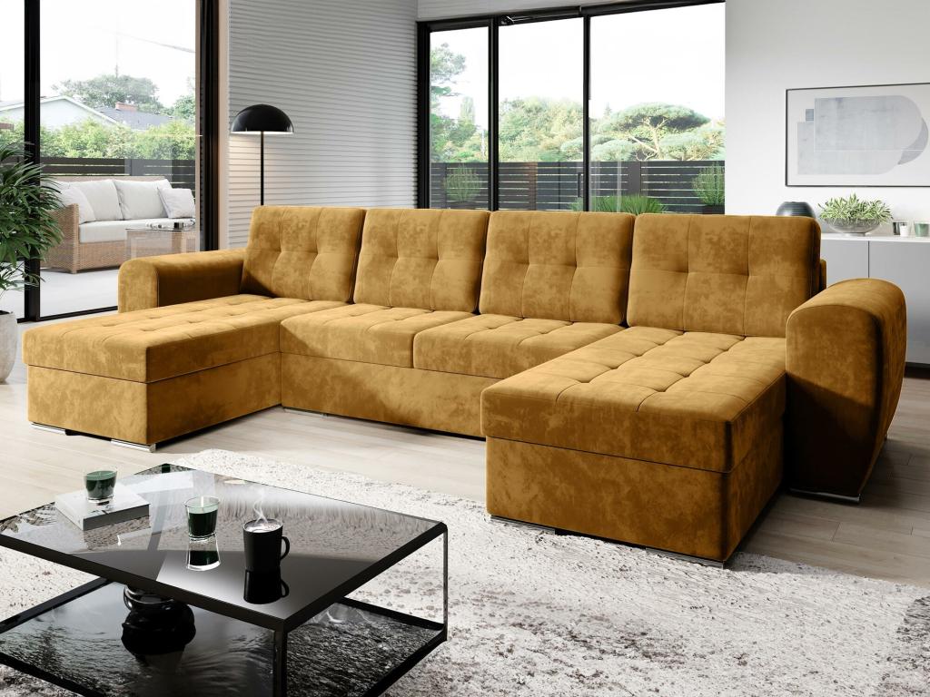 Canapé jaune, 326 x 157 x 97 cm