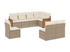 Ensemble de mobilier de jardin en résine tressée beige - dlz1766580360725