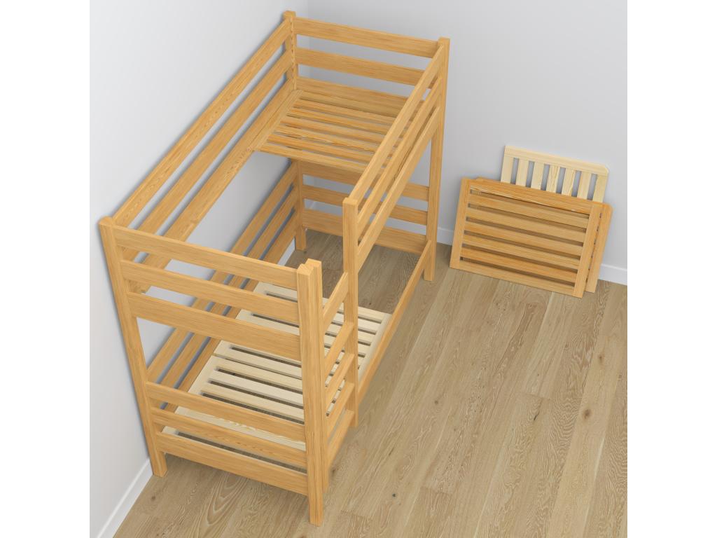 Lit en pin brun, 120 x 200 cm