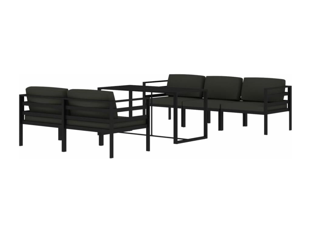 Ensemble de mobilier d'extérieur anthracite