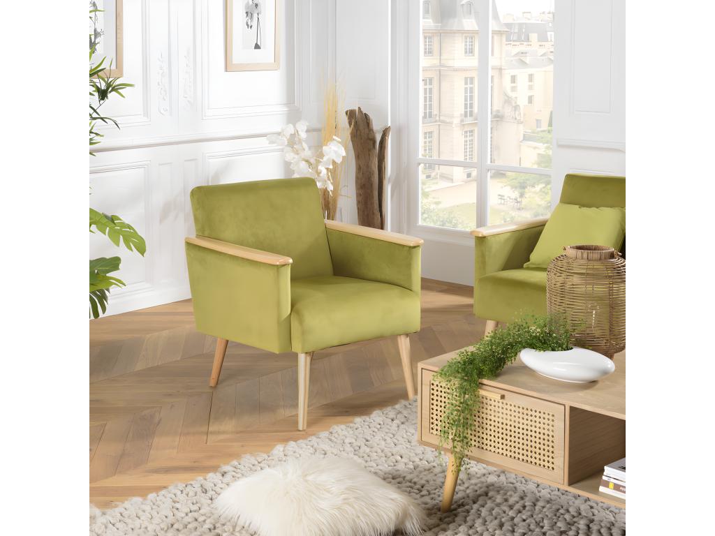 Fauteuil d'appoint en velours vert