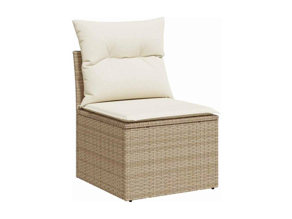 Ensemble de mobilier de jardin en résine tressée beige - dlz1766580541758