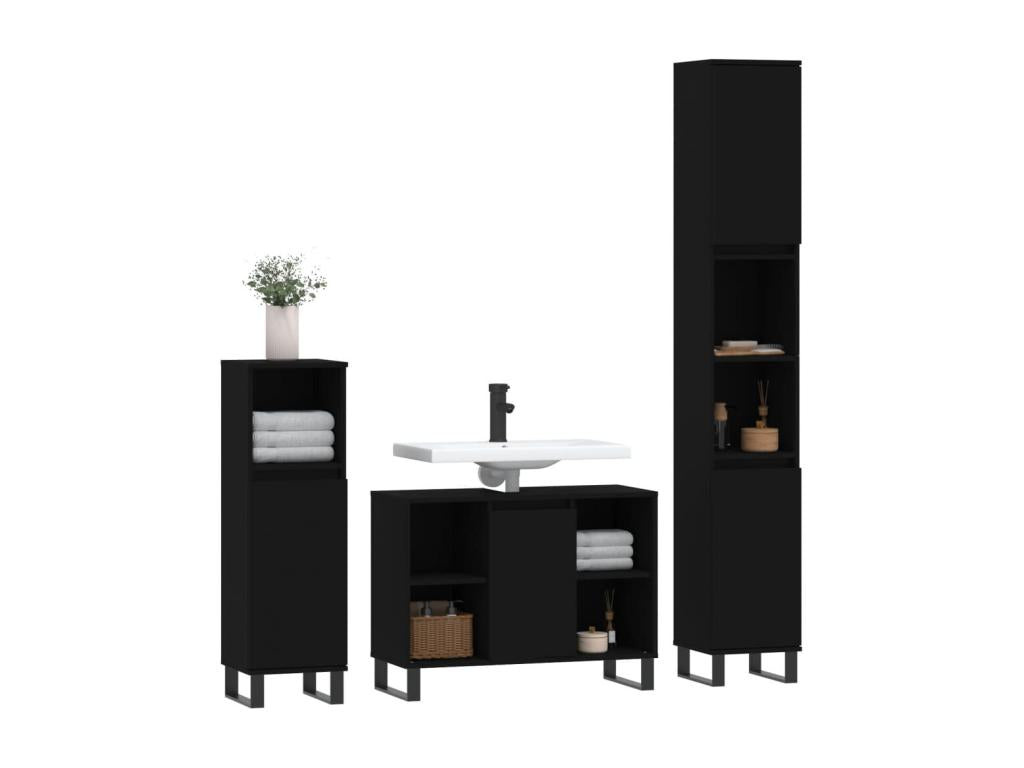 Meubles de maison en bois d'ingénierie noir