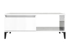 Table basse en bois d'ingénierie blanc, 90 x 50 x 36,5 cm
