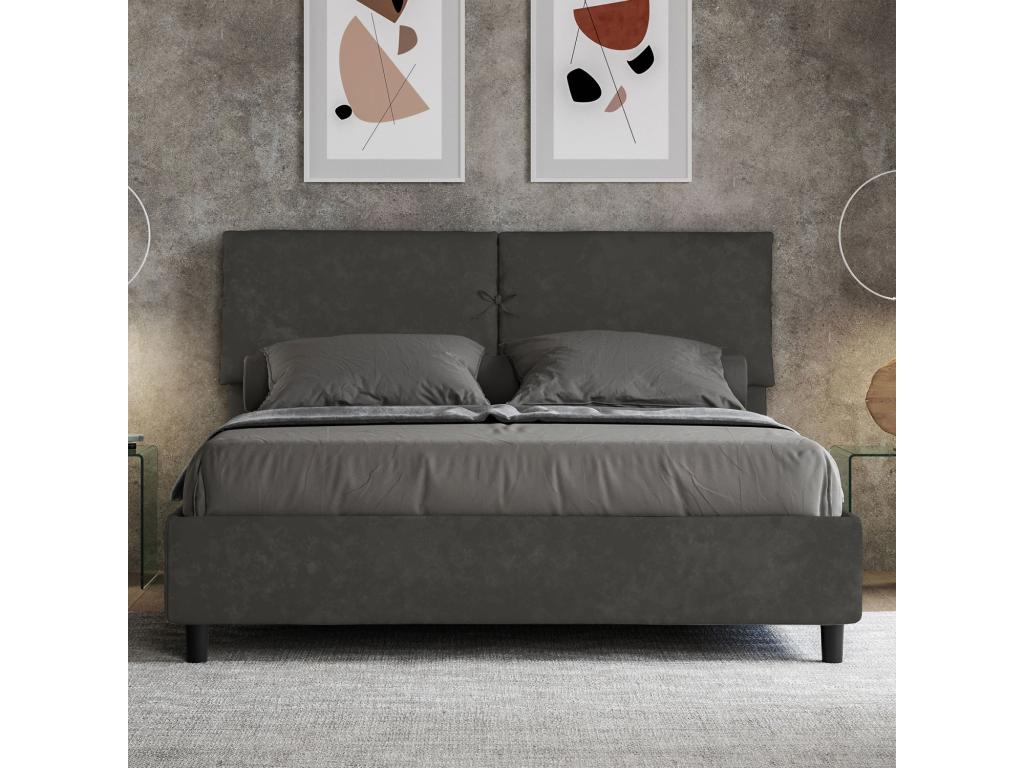 Lit gris, 160 x 200 cm