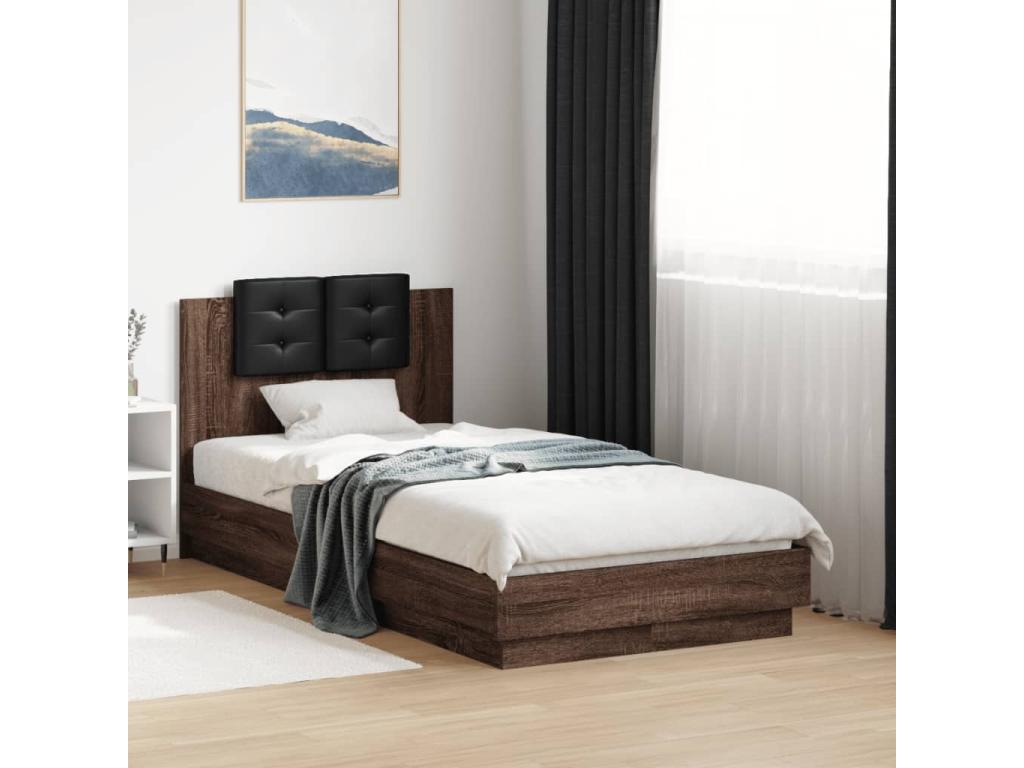 Cadre de lit en chêne brun, 75 x 190 cm - dlz1766580961309