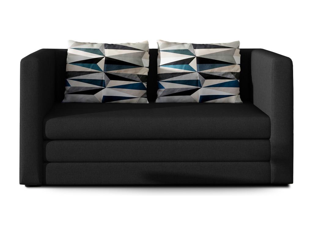 Canapé-lit en tissu noir