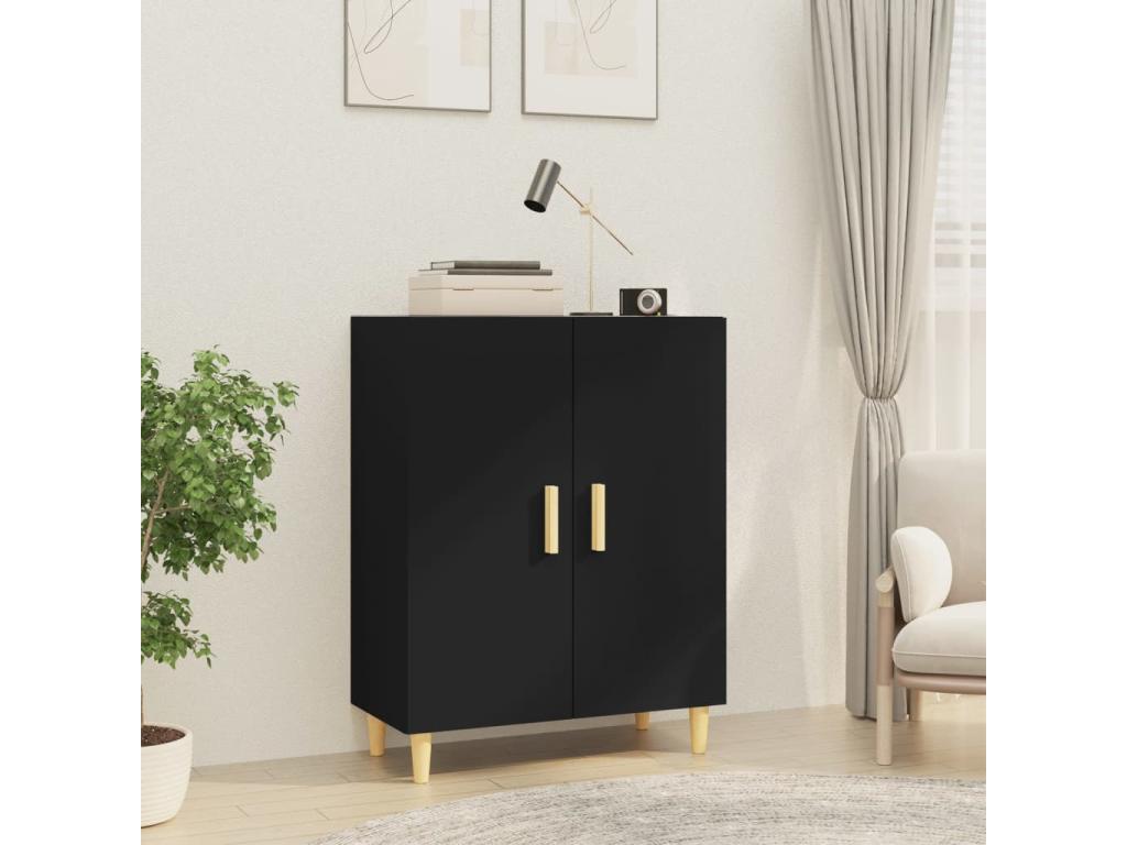 Buffet en bois d'ingénierie noir, 70 x 34 x 90 cm