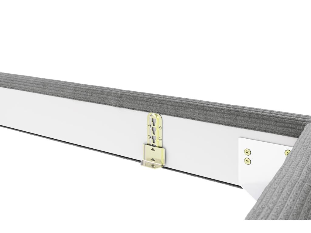 Lit en velours gris - dlz1766580687737