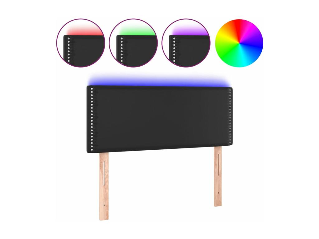 Lit en similicuir noir, 100 x 5 x 78 cm