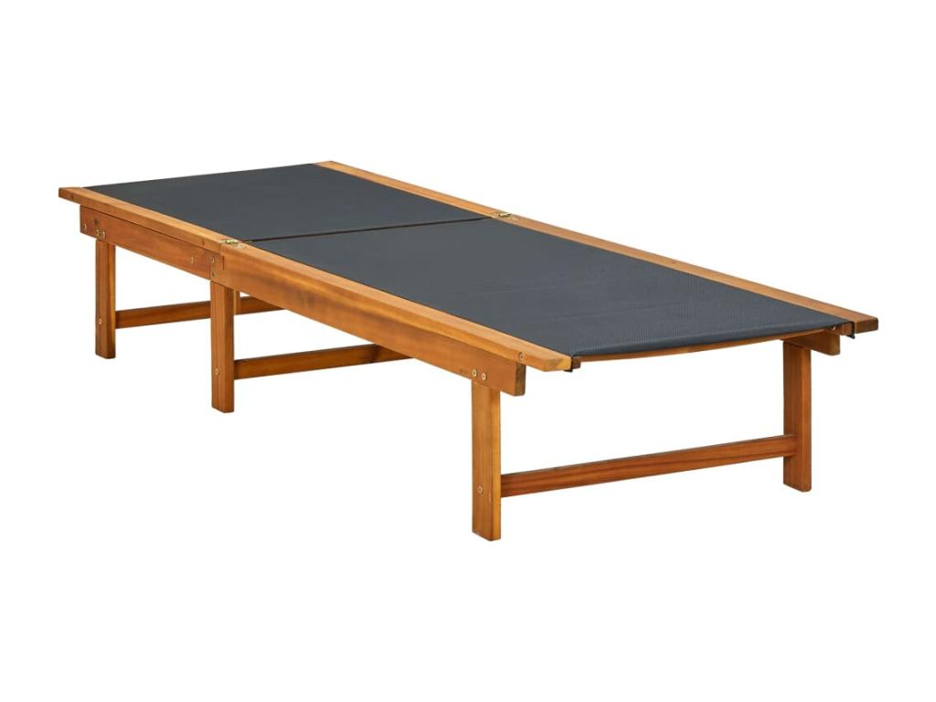 Chaise longue noire, 200 x 66 x 34 cm