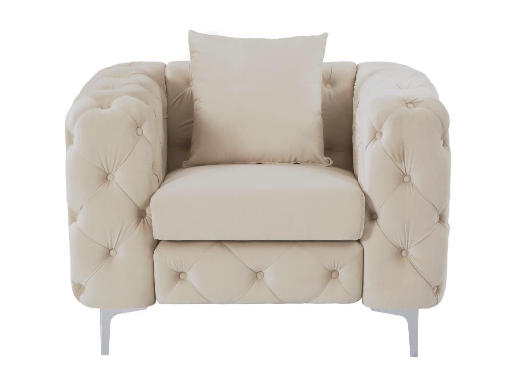Fauteuil d'appoint en velours beige