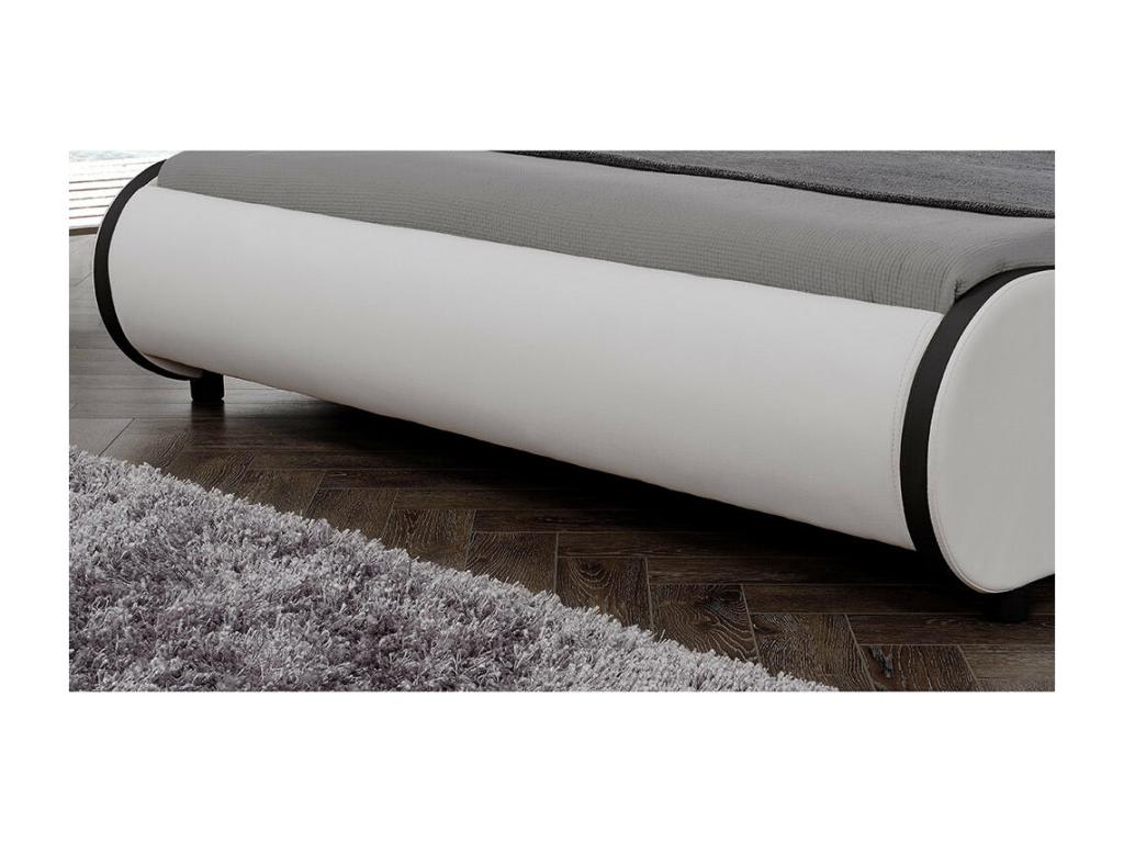 Lit en cuir blanc, 221 x 189 x 83 cm