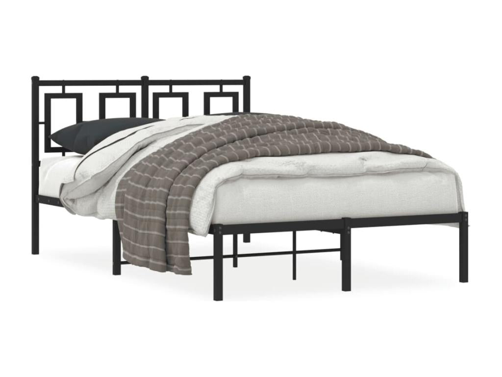 Cadre de lit en métal noir, 120 x 190 cm