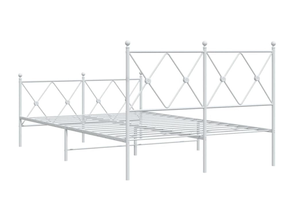 Cadre de lit en métal blanc, 120 x 200 cm
