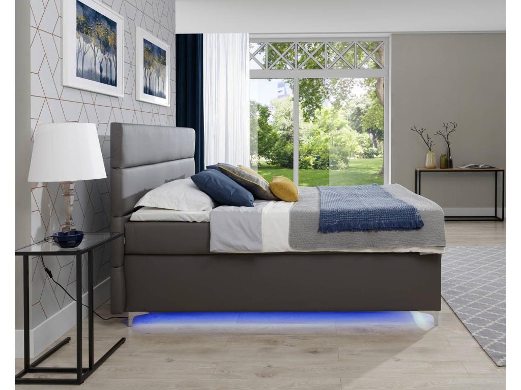 Lit en tissu beige, 140 x 200 cm