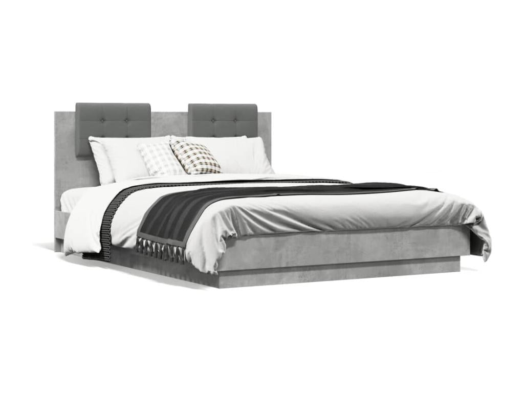 Cadre de lit gris, 120 x 190 cm