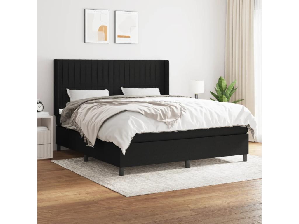 Matelas en tissu noir, 160 x 200 cm - dlz1766580562392