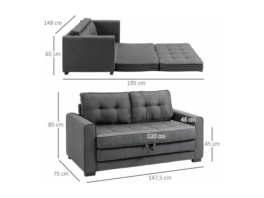 Canapé-lit gris