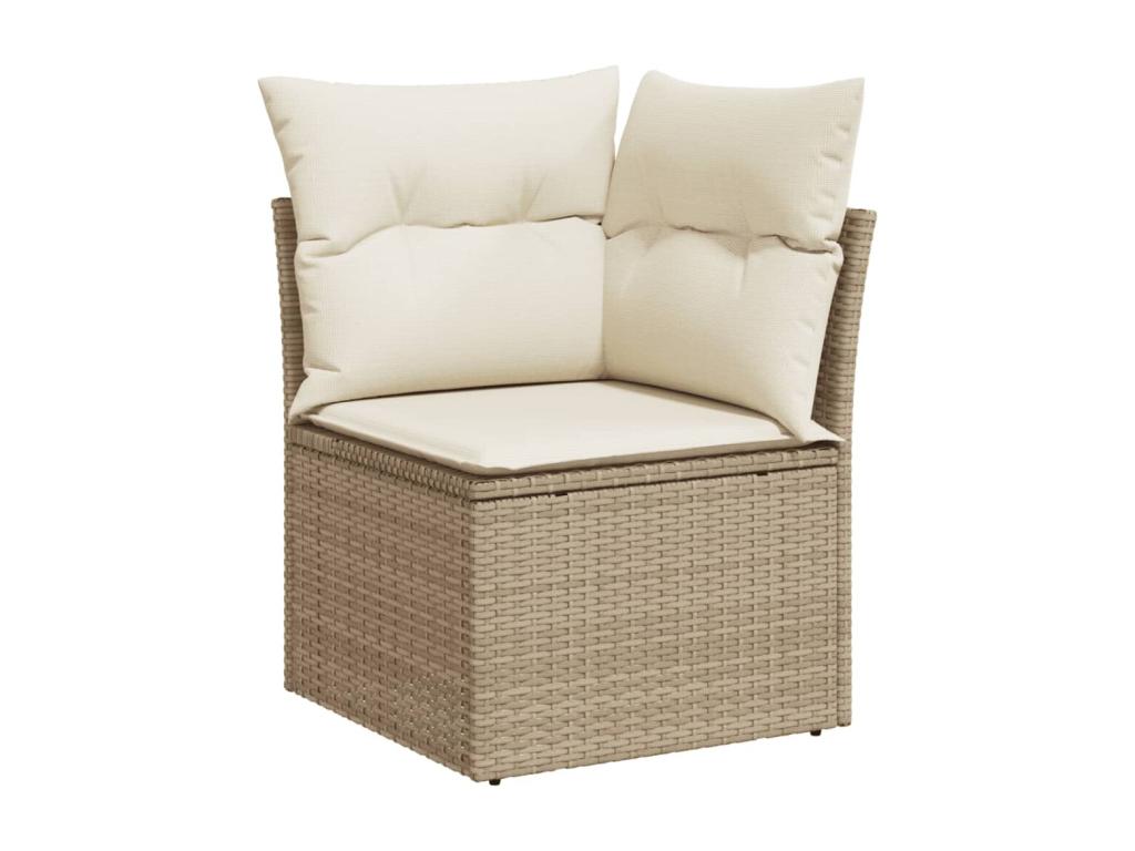 Ensemble de mobilier de jardin en résine tressée beige - dlz1766580360725
