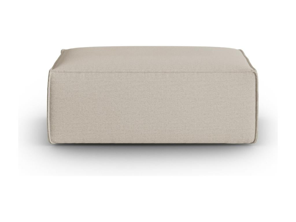 Pouf en velours beige, 100 x 69 x 40 cm