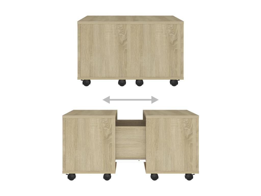 Table basse en chêne brun, 60 x 60 x 38 cm
