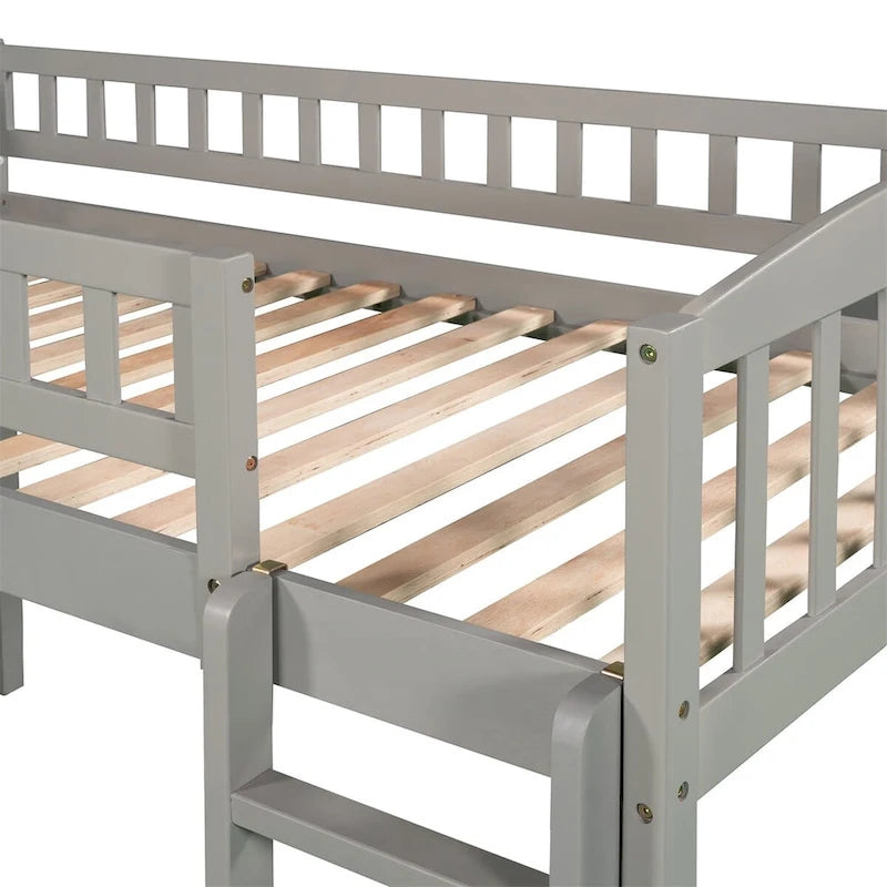 Merax Twin size Loft Bed with Slide and Ladder