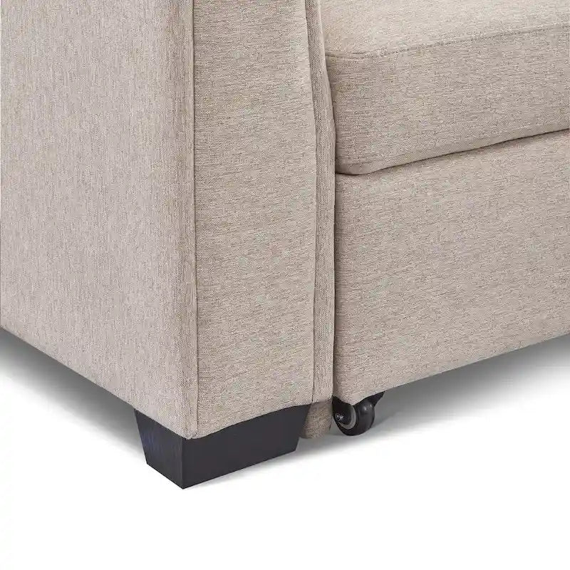 Canapé-lit d'angle capitonné avec rangement