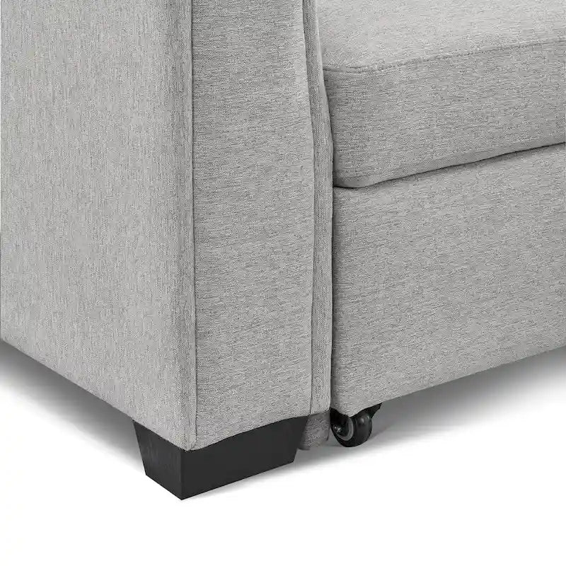 Canapé-lit d'angle capitonné avec rangement