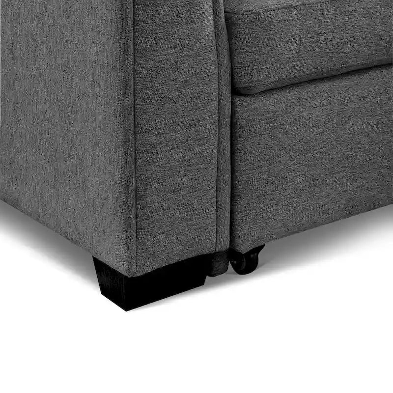 Canapé-lit d'angle capitonné avec rangement