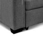 Canapé-lit d'angle capitonné avec rangement