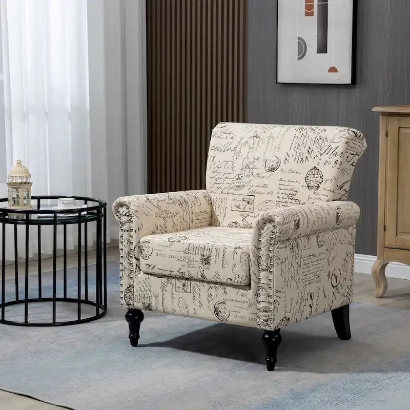 Mid-Century Modern Upholstered Accent Chair - 30.70 x 29.92 x 34.05