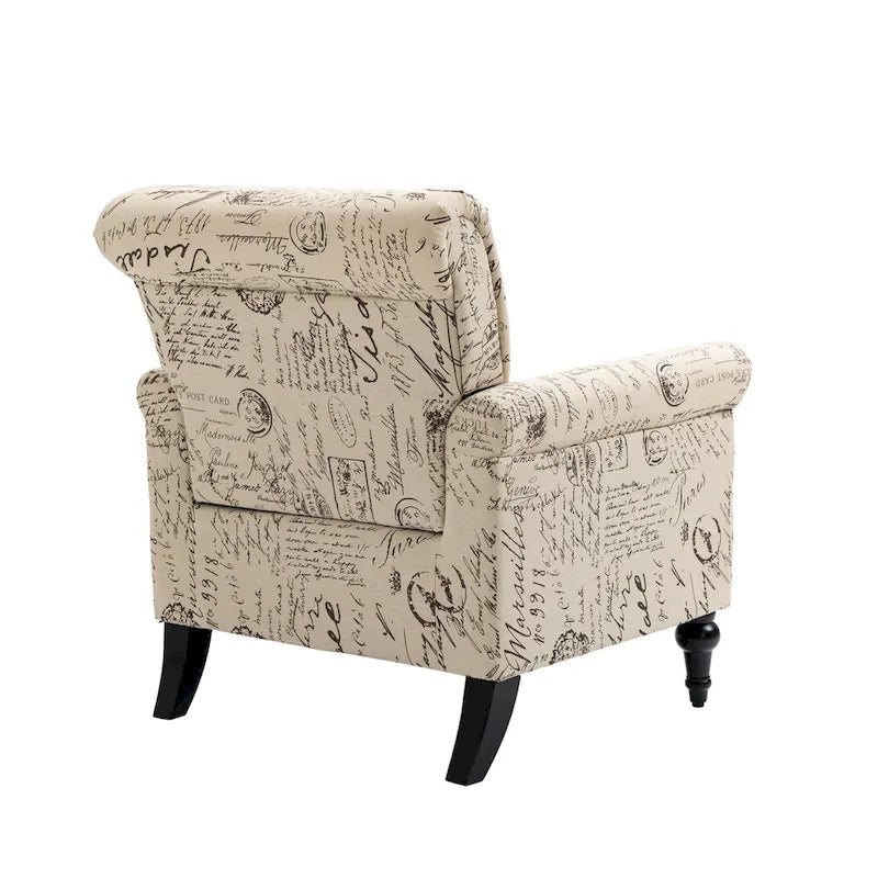 Fauteuil d'appoint rembourré de style moderne du milieu du siècle - 30,70 x 29,92 x 34,05