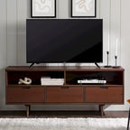 Meuble TV Middlebrook Alby 58 pouces en bois massif de style Mid-Century