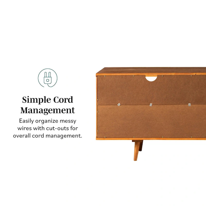 Meuble TV Middlebrook Alby 58 pouces en bois massif de style Mid-Century