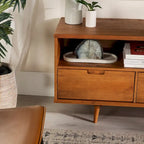 Meuble TV Middlebrook Alby 58 pouces en bois massif de style Mid-Century