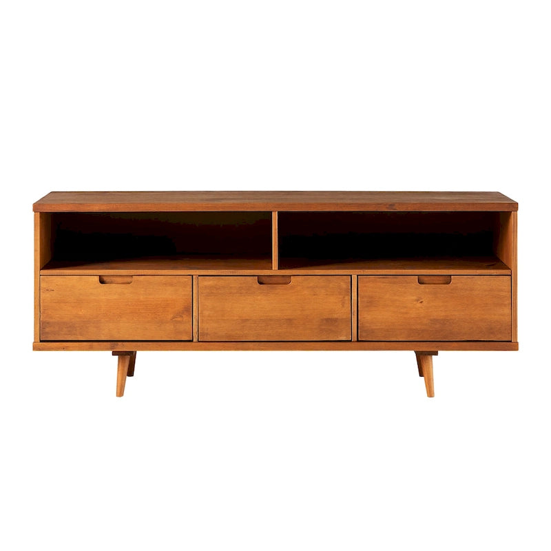 Meuble TV Middlebrook Alby 58 pouces en bois massif de style Mid-Century