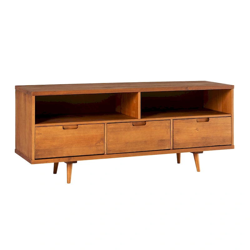 Meuble TV Middlebrook Alby 58 pouces en bois massif de style Mid-Century