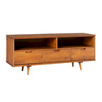 Meuble TV Middlebrook Alby 58 pouces en bois massif de style Mid-Century